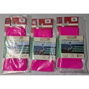 DANISH ENDURANCE (3 PACK) Women Medium Pink 18-21 mmHg Compression Sleeves NEW